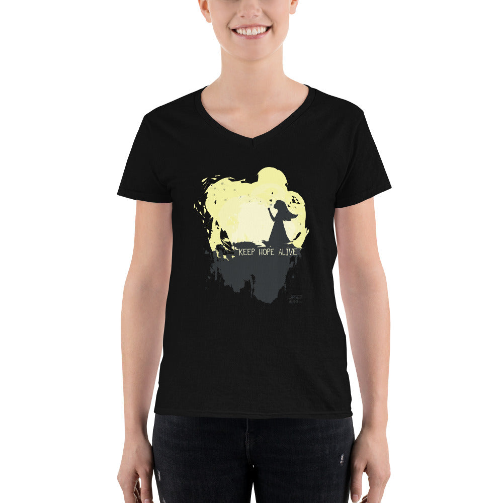 Women's Casual V-Neck Shirt - Keep Hope Alive