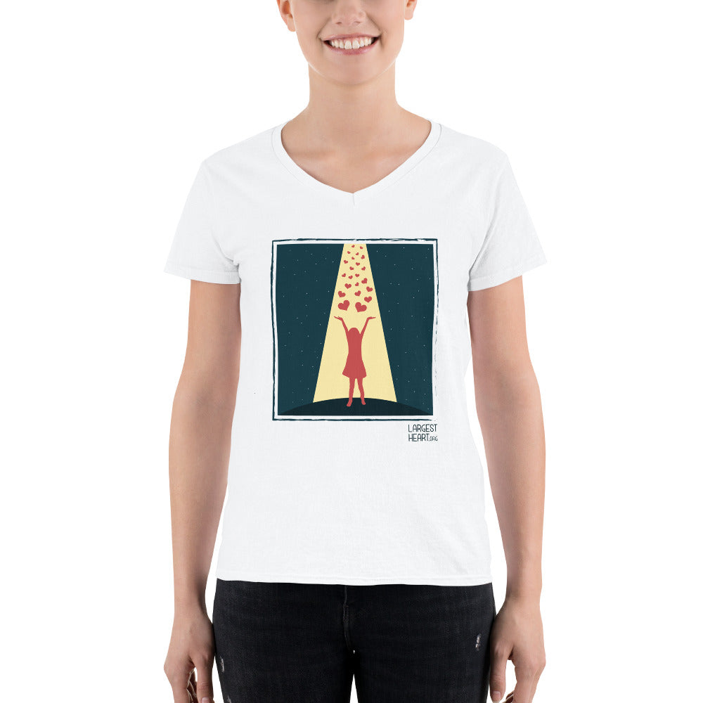 Women's Casual V-Neck Shirt - Hearts from Heaven