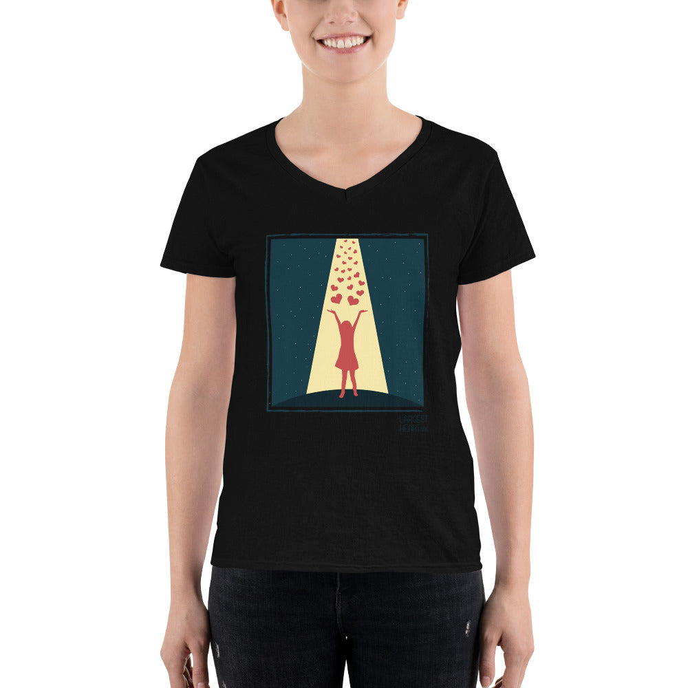 Women's Casual V-Neck Shirt - Hearts from Heaven