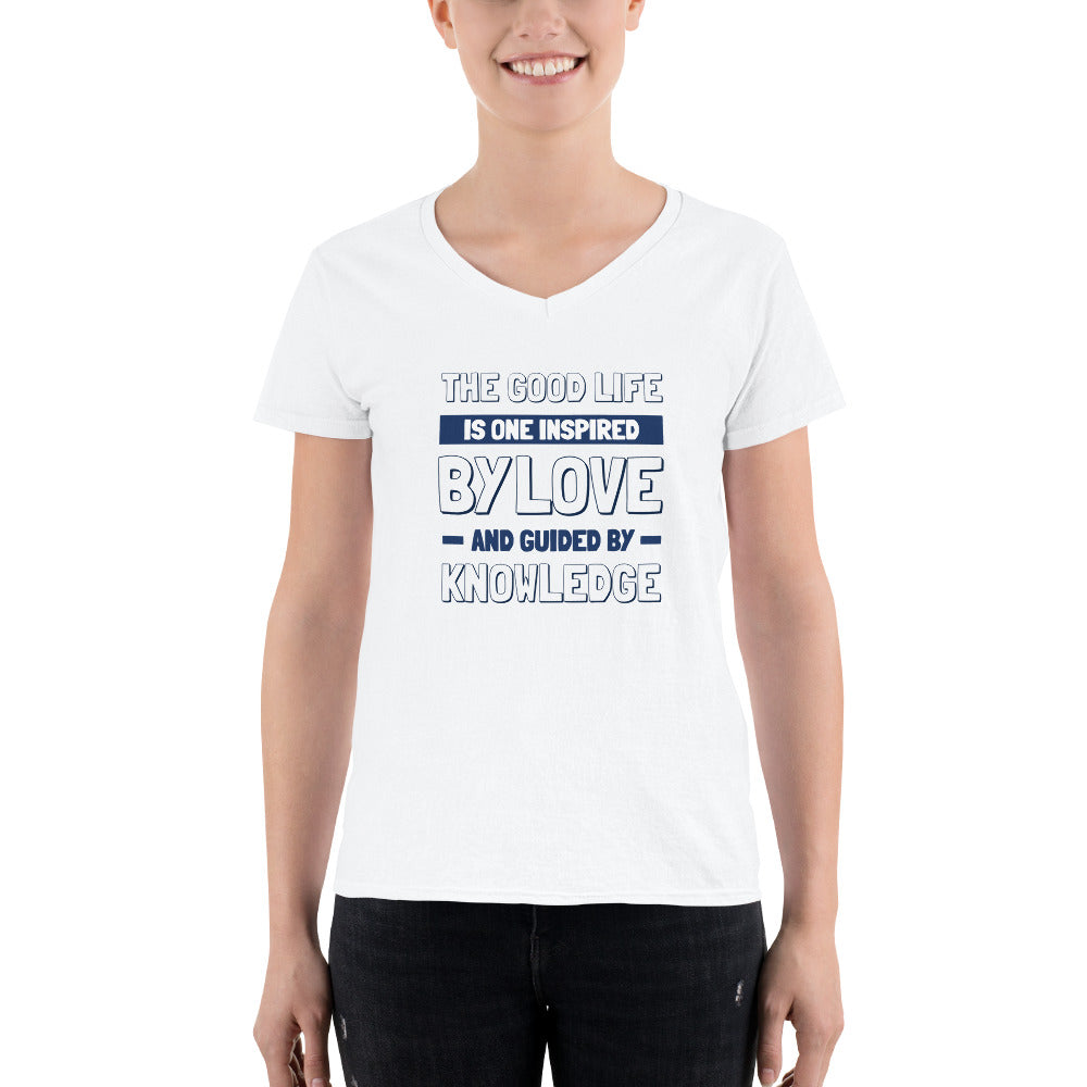 Women's Casual V-Neck Shirt - Good Life