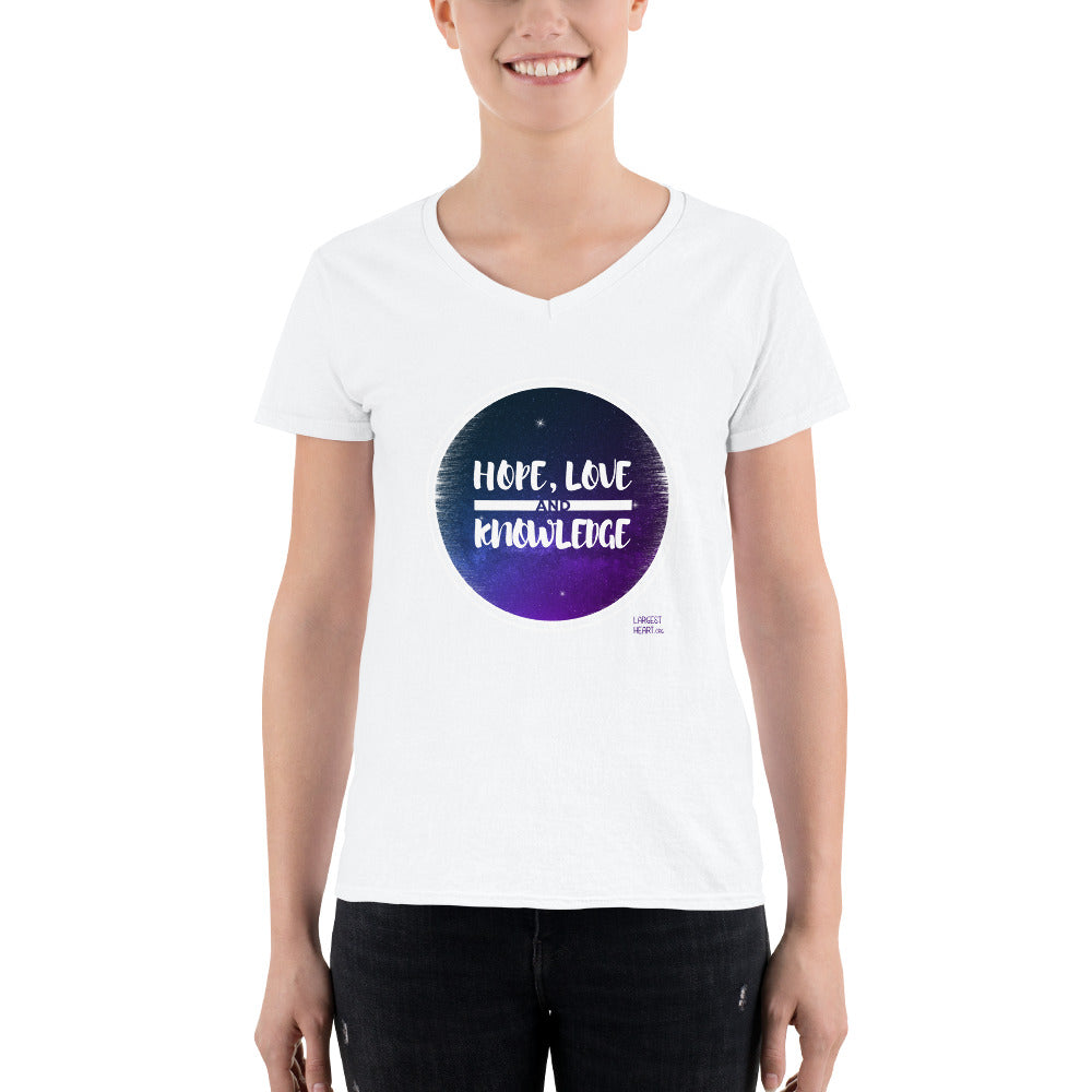 Women's Casual V-Neck Shirt - HLK Space