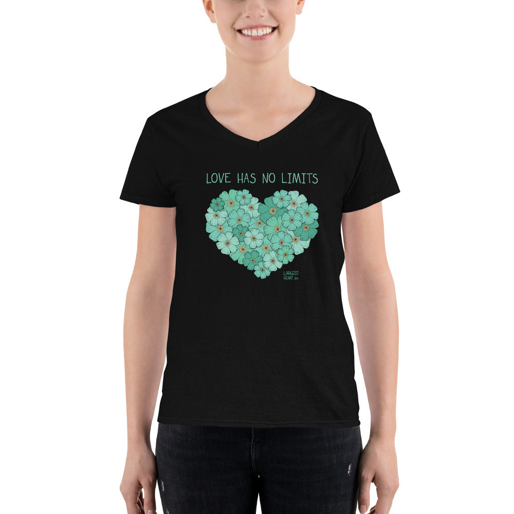 Women's Casual V-Neck Shirt - Flower