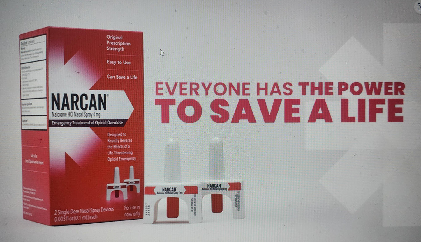 NARCAN Nasal Spray 4 mg, Emergency Treatment of Opioid Overdose, 2 Single-Dose Devices